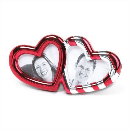 Double Heart Red Stripe Frame