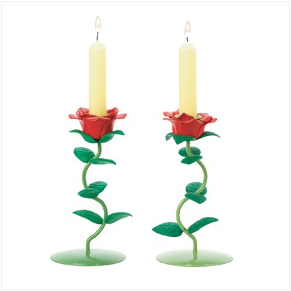 Rose Candleholders - Set of Two (2)