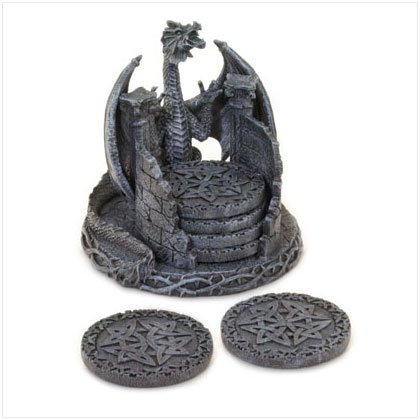 Dragon Coaster Set With Holder