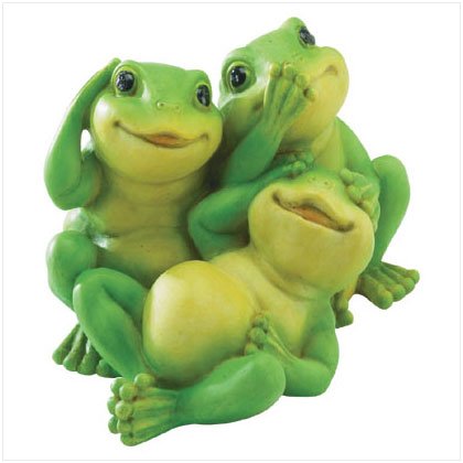 Playful See, Hear, Speak No Evil Frogs Figurine