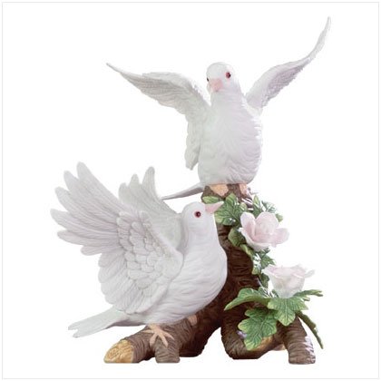 Porcelain Doves On A Floral Branch