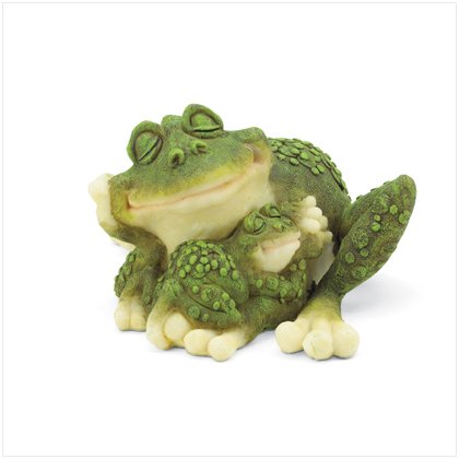 Mother & Baby Frog Cuddling Figurine