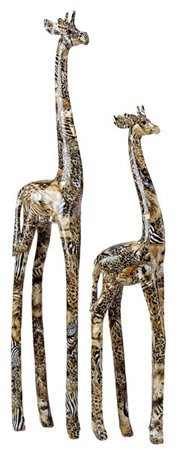 Patchwork Standing Giraffe Pair