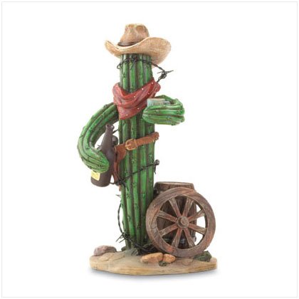 Thirsty Cowboy Cactus Figurine