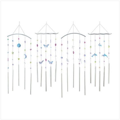 4 Pack Of Themed Acrylic Windchimes
