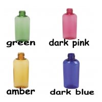 (72 ct) 2 oz. Multi Color Translucent PET Tapered Oval Bottle w/ Black Fine Mist Sprayer