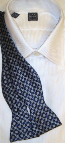 Bow Tie Navy Blue Boxes Freestyle Silk - Free Worldwide Ship!