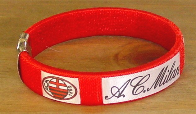 AC MILAN BRACELET/WRISTBAND SOCCER RED (EC)- WE SHIP USPS