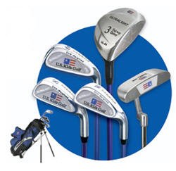 US KIDS GOLF - ULTRALITE SERIES BLUE 5 CLUB SET W/ BAG