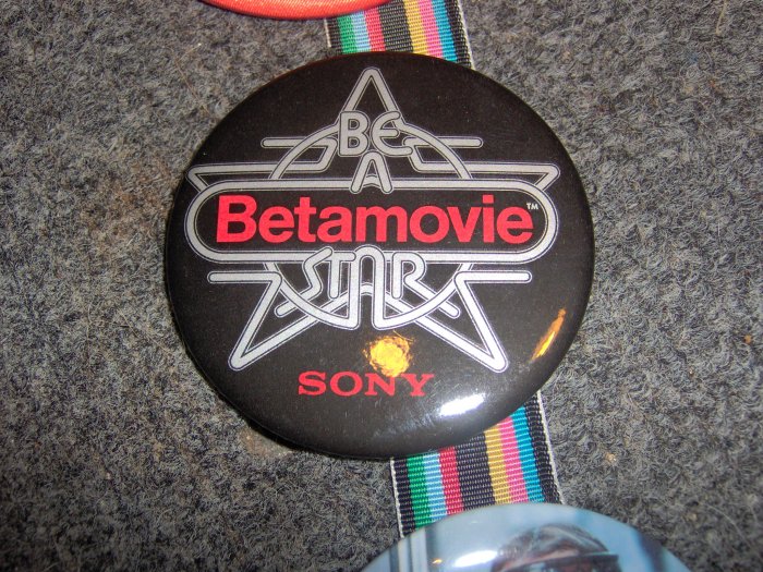 Sony Be A BetaMovie Star Pinback Button Original Beta