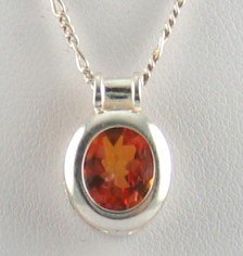 Genuine AZOTIC TOPAZ Solitaire Sterling Silver PENDANT & Chain