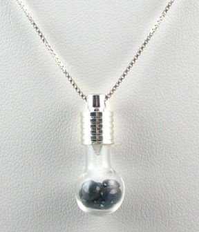Genuine BLUE SAPPHIRE 3ctw Handcrafted Glass Bulb PENDANT