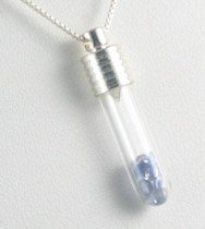 1.20ctw Genuine TANZANITE Handcrafted Glass Vial PENDANT