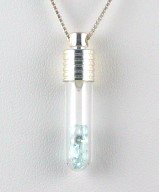 1.20ctw Genuine AQUAMARINE Handcrafted Glass Vial PENDANT