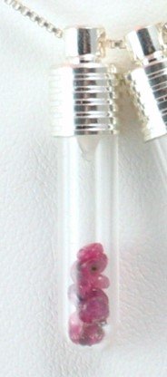 1.20ctw Genuine RUBY Handcrafted Glass Vial PENDANT