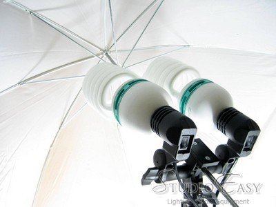 Photo Studio Lighting Umbrella, Tripod, Double adaptor package