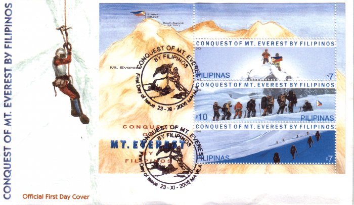 Philippines Conquest of Mt. Everest by Filipinos S/S FDC
