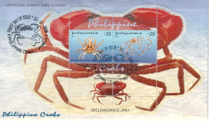 Philippines Crabs S/S FDC