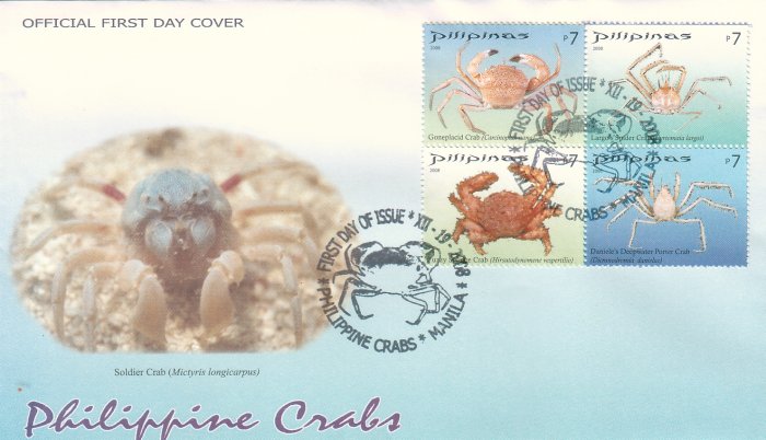 Philippine Crabs 4v FDC