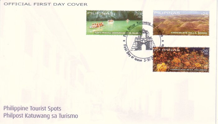 Philippine Tourism 3v FDC