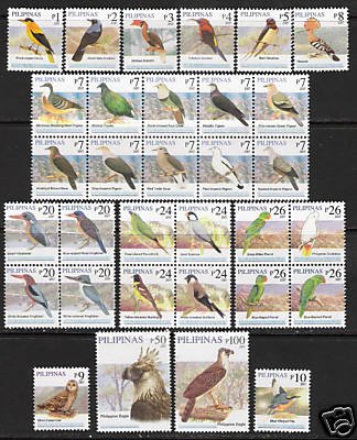 Philippine Birds Definitives 33v set