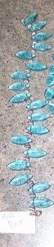 A22 - Aqua Blue Glass Beaded Anklet