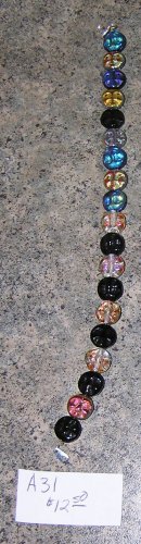 A31 - Bracelet - Czech Black and Blue Irridescent Beads