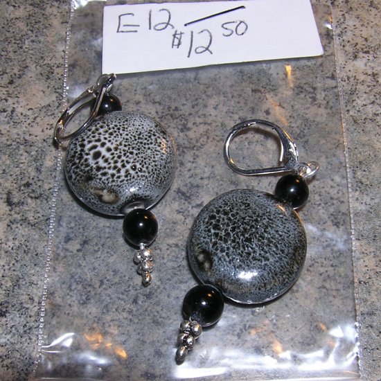 E12- Earrings Stone finish Ear Dangles