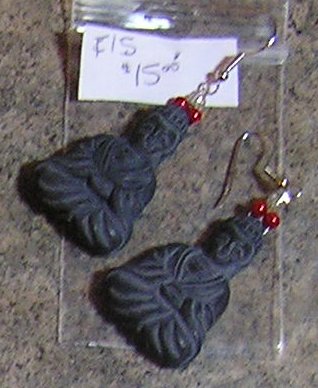 E15 - Earrings - Grey Budda Earrings