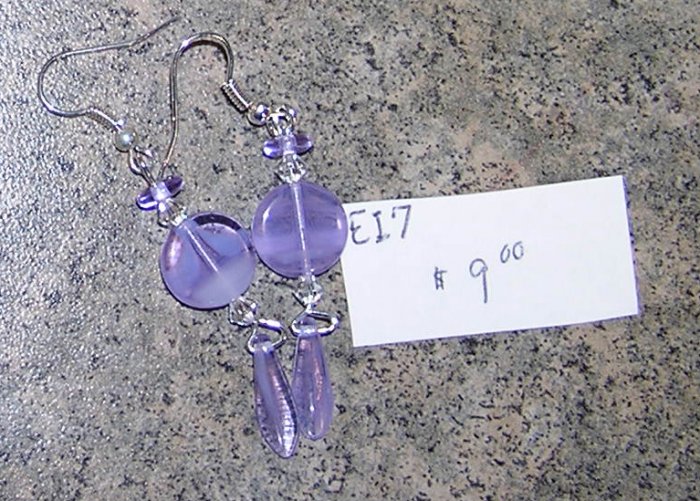 E17- Earrings - Lavender Dangle Drops