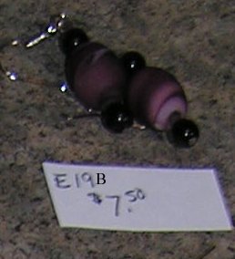 E19B- Earrings - Round glass swirl beaded drops