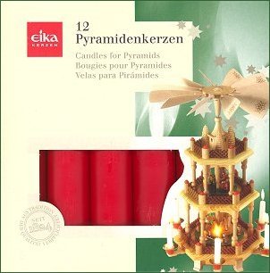 RED CHRISTMAS CANDLES FOR GERMAN PYRAMID, nativity pyramid candles