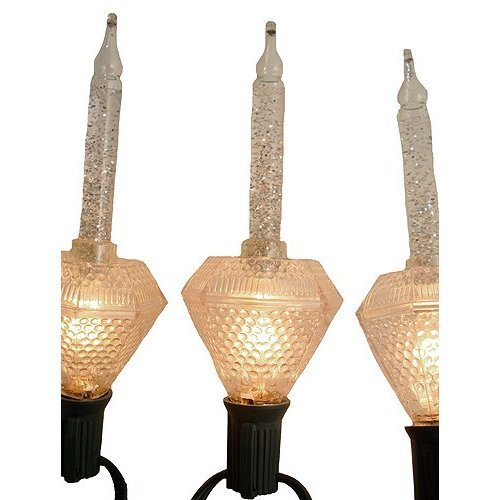 Old Fashioned Christmas Bubble Lights - Clear with GOLD Glitter