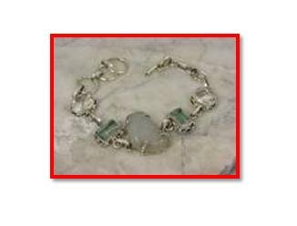 Peridot quartz & white topaz, .925 SILVER BRACELET 7.5-8"