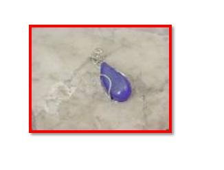 Blue druzy pendant .925 silver