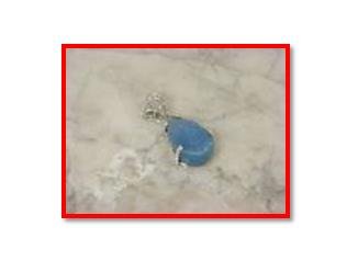 Blue druzy pendant in .925 silver