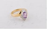 14K HGE 7ct smooth tanzanite diamond simulated ring, size 7 (fr-22)