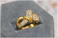 14KT HGE 4ct TW awareness diamond simulated ring, size 7 (fr-21)
