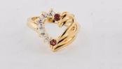 14K HGE 5CT soft heart topaz diamond simulated ring, size 7 (fr-19)