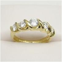 5 stone cz diamond simulated anniversary ring, size 7 (fr-18)