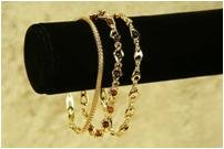 Great 3 pieve 14K GP genuine garnet bead bracelet set