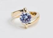 14KT gold HGE 5.0ct diamond simulated bold ring, size 7 (fr-15)