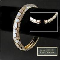 Joan Rivers peach enamel spring-lock bangle bracelet