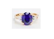 14K HGE 11ct soft tanzanite diamond simulated ring, size 6 (fr-14)