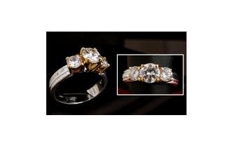 3 Stone diamond simulated anniversary band ring, size 7 (fr-7)