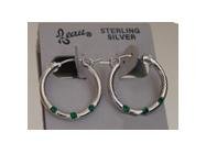 Simulated Emerald Sterling Silver Earrings by Beau (ser-7)