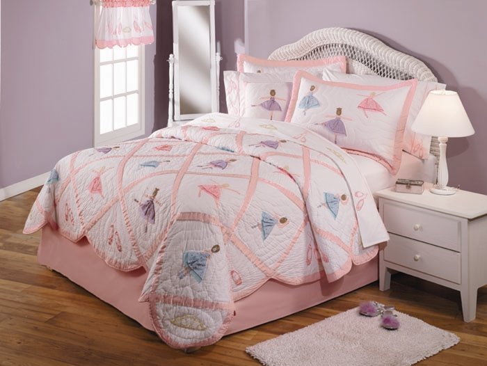 7PC Pink Ballet Recital QUEEN Quilt Bedding Set QS0748QN