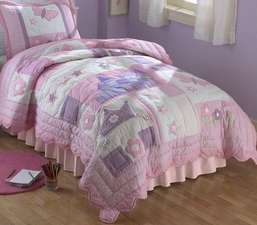 5PC Purple Princess TWIN Quilt Bedding QS1485TW
