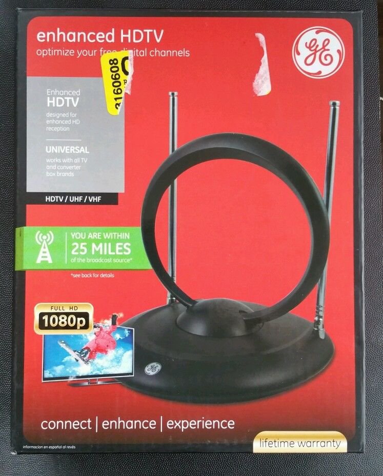 NEW Open Package! GE HDTV Easy Adjust Indoor Antenna Model 12940