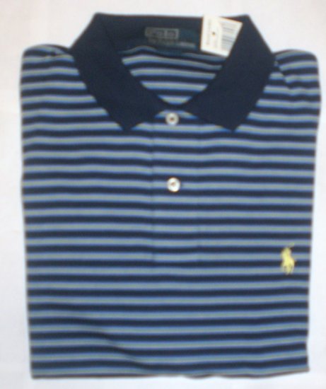 NEW RALPH LAUREN MENS CLASSIC FIT POLO SHIRT XXL 2XL NWT BLUE & YELLOW FREE SHIP